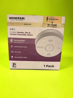 Universal Security Instruments Hardwired Smoke & Carbon Monoxide Detector NEW