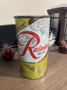 Vtg. Rainier Jubilee Yellow Flat Top Beer Can  1950’s xxEMPTYxx