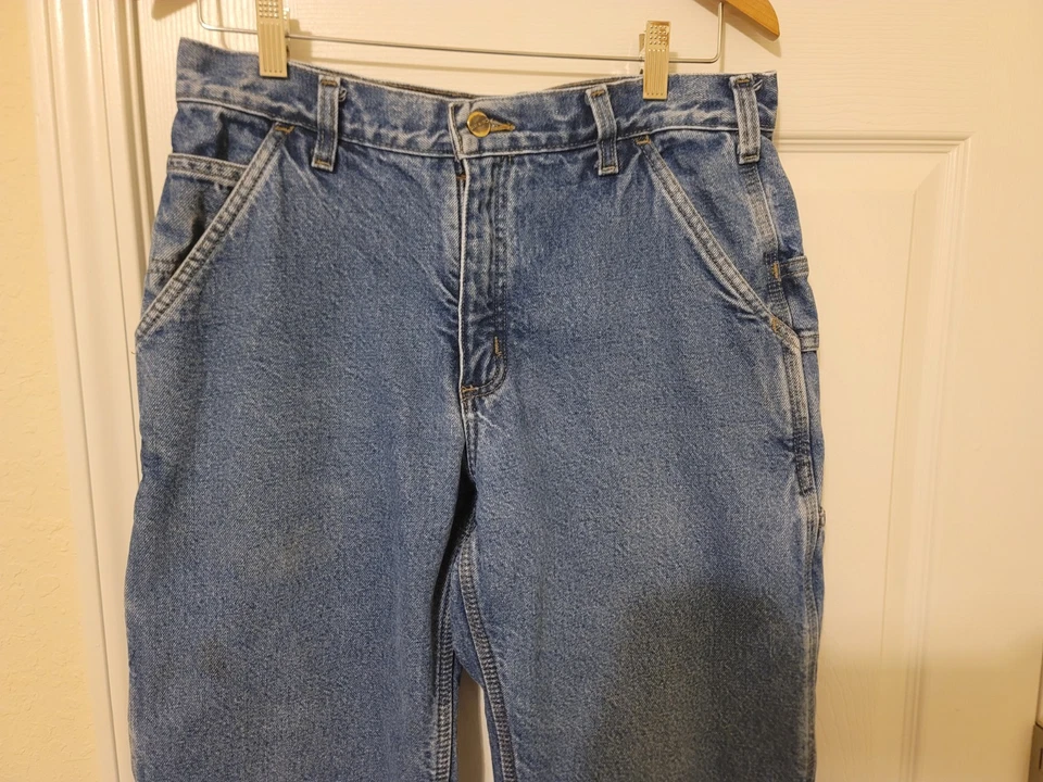 JEANS CARHARTT RELAXED FIT PIERNA RECTA FORRADOS DE VELLÓN Para Hombre Talla 32 X 29 LAVADO OSCURO Foto 4 de 4