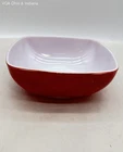 Pyrex Red Hostess Serving Bowl 423B 2.5 Qt Vintage Milk Glass Ovenware
