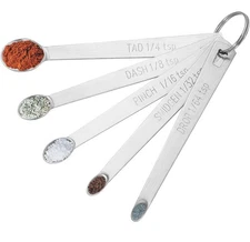5PCS Stainless Steel Measuring Spoons Set for Baking, 1/4 1/8 1/16 1/32 1/64 tsp