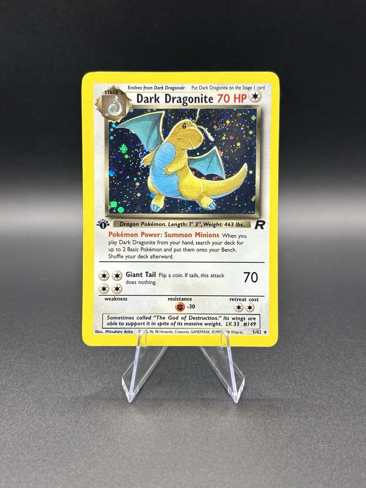 dark dragonite pokemon card 1st edition (5) this attack does nothing 2000 Pokemon Team Rocket 1st