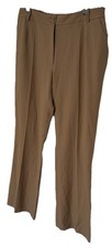 NEW Academia Talbots Pant Women’s Sz 14W Khaki Wool Blend Wide Leg Trousers $119