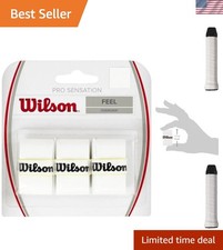 Sensation Pro Tennis Over Grip - Ultra-Thin, 3-Pack, White for All-Level Players