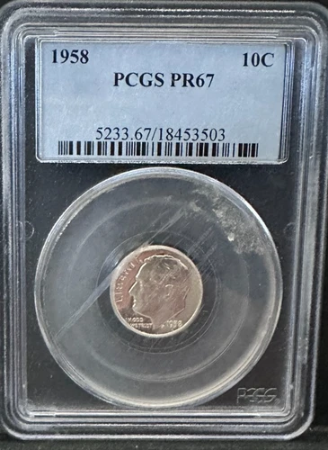 1958 Proof Roosevelt SILVER Dime PCGS PF67