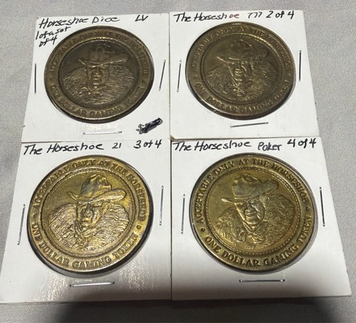 Full Set Horseshoe Casino $1 Gaming Token 4 Dice Poker Blackjack Slots 
