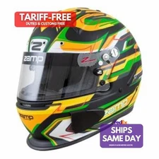 Zamp ZAMH760C49XL Snell SA2020 FIA Approved X-Large Green Black Helmet Performan