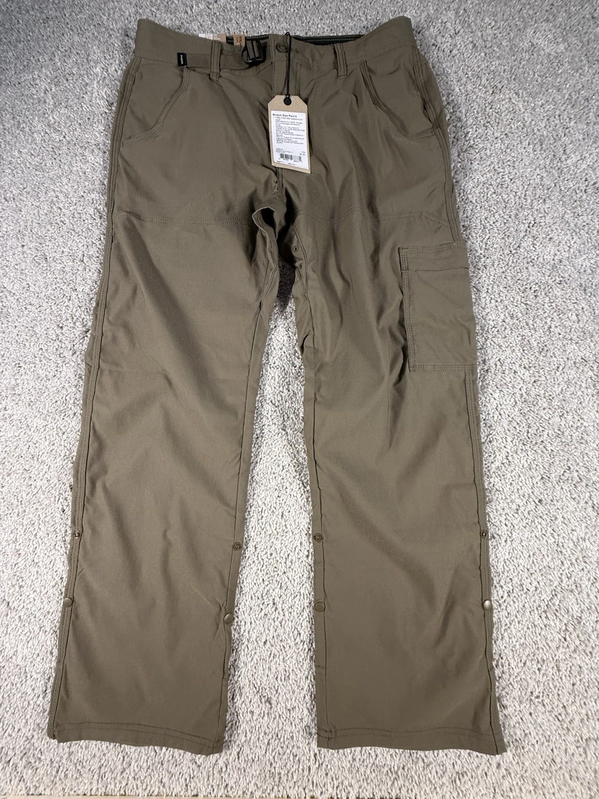 New Prana Men's Stretch Zion Pant II Slate Green Hiking Outdoor NWT 32 X 30