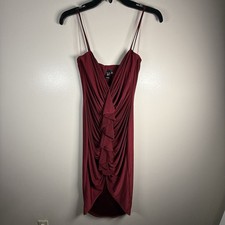 Windsor Bodycon Ruffle Wine Red Burgundy Dress XL Style ED56Z