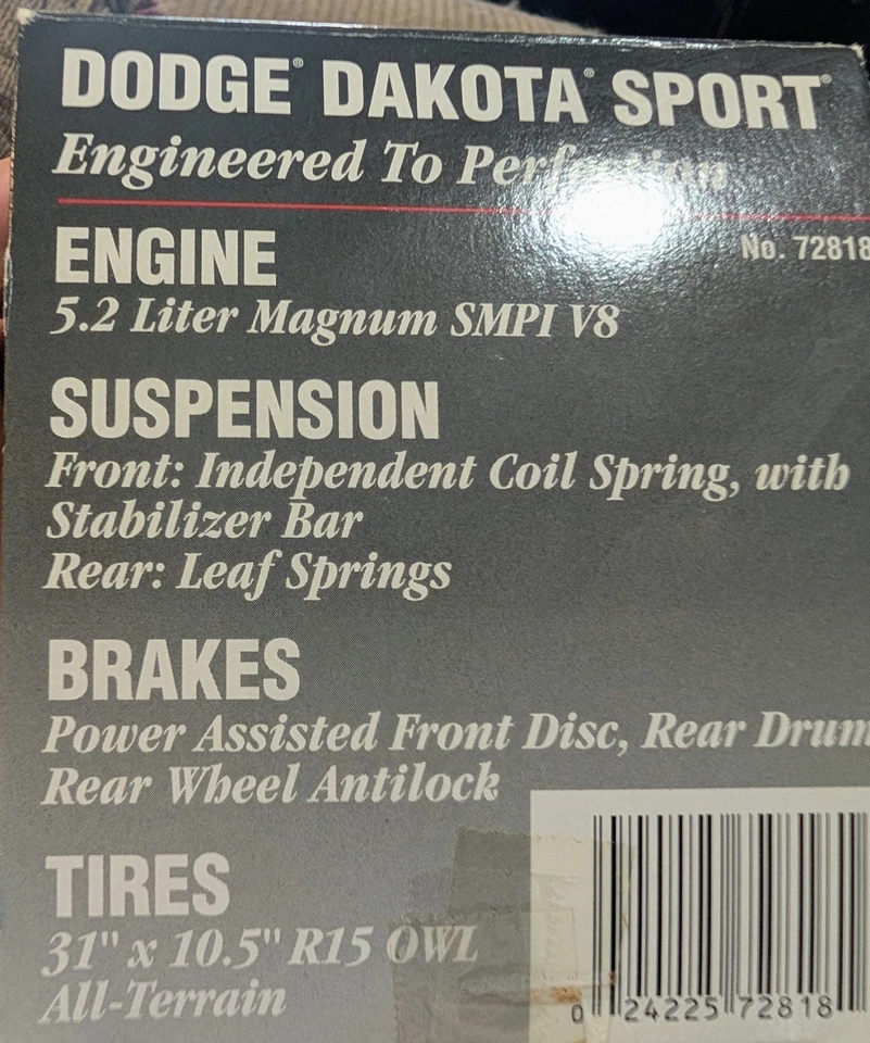 Red Lindberg Dodge Dakota Sport NIB 1998 Promo  - Image 4 of 4