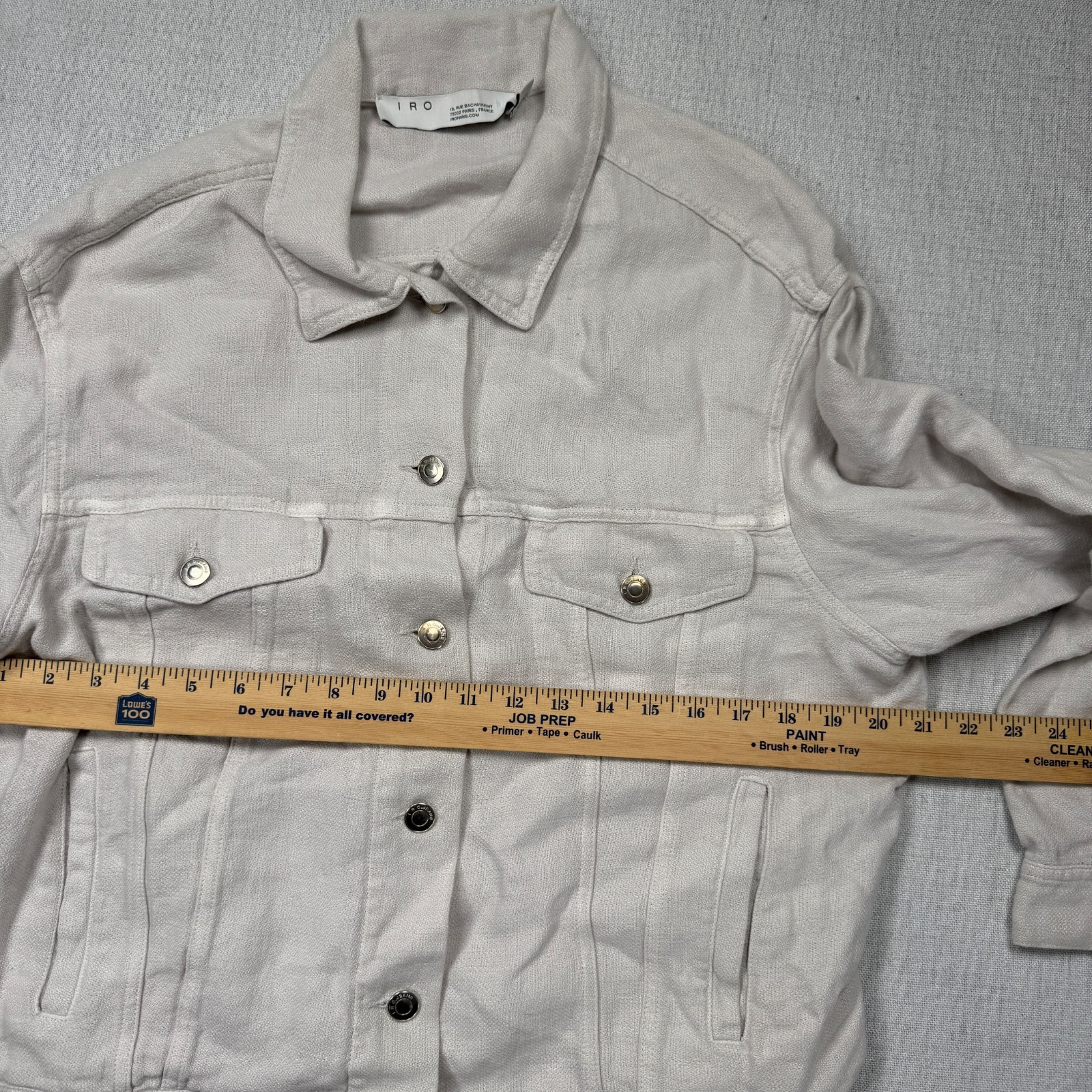 IRO Classic Linen Button Front Jacket Light Beige… - image 3