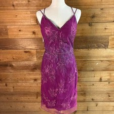 Y2K Marchesa Notte Fuchsia Ombré Lace Cocktail Dress Pink Purple