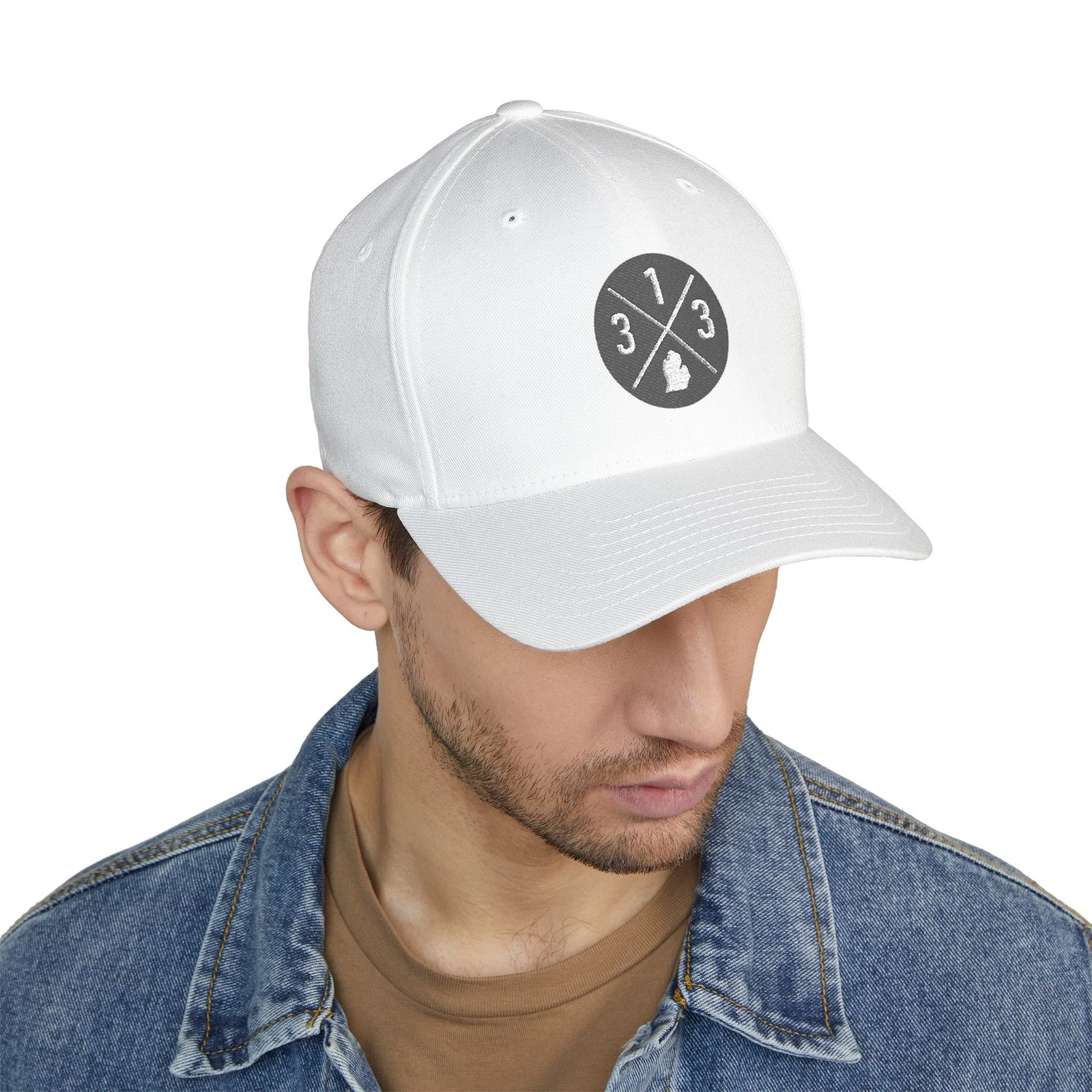 Embroidered Detroit 313 Hat Michigan Logo Baseball Cap Adjustable