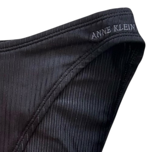 VTG 2-Piece Black Tankini Set SIZE 8 New Bikini Swimsuit Ribbed Anne Klein Y2K - Picture 11 of 13