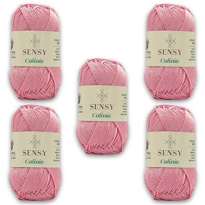 5 Skeins of Sensy Calinia Yarn,100 Mercerized Giza Cotton Yarn, Amigurumi Ya...