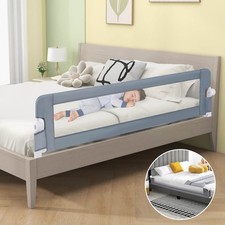 71 Inch Toddler Foldable Bed Rail w/ Adjustable Safety Strap, Bedrail Guard