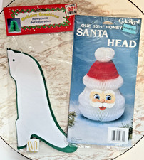 2pc Vintage Christmas Honeycomb Paper Decor G...