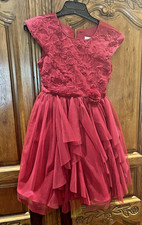 Jona Michelle Girl's RED Sparkly Tulle Formal Dress HOLIDAY Size 10