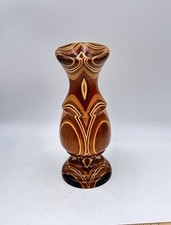 Mid-Century Turned Multitone Wooden Vase Marquetry Mosaic Inlay Parquet Segments