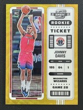 Johnny Davis 2022-23 Panini Contenders Optic Rookie Ticket Gold Wave RC /10 #13