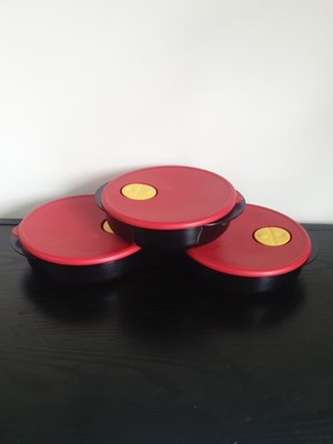 Tupperware Warm up 2x 800 ml und 1x 570 ml separiert mit Decke rot