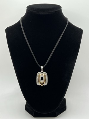 Lia Sophia  Flip Out  2-Tone Reversible Crystal Pendant w/Faux Suede Necklace