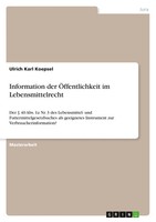 Information Der ÖFfentlichkeit Im Lebensmittelrecht | Ulrich Karl Koepsel | Buch