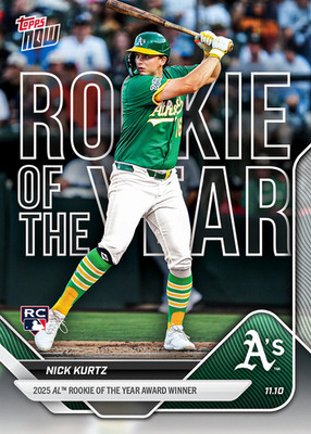 2025 Topps Now Card OS-2 Nick Kurtz AL Rookie Of The Year - 25 Cents Shipping