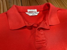 Vintage 1980s Christian Dior Monsieur Soft Cotton Red Polo Shirt / Men's Large
