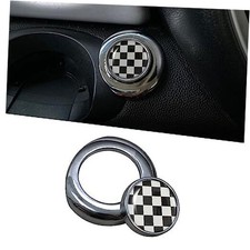 Car Engine Start Button Cover Compatible with Mini Cooper R56 R60 Checkered