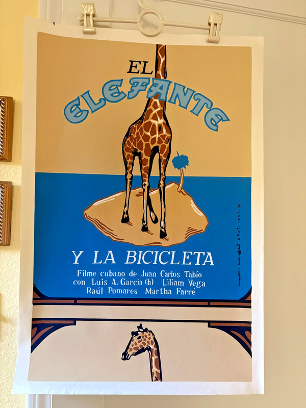 El Elefante y la Bicicleta, Cuban poster '85 by Bachs. ICAIC studio. MINT