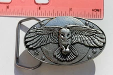 Vintage Oberon Design Flying Owl Santa Rosa CA Belt Buckle