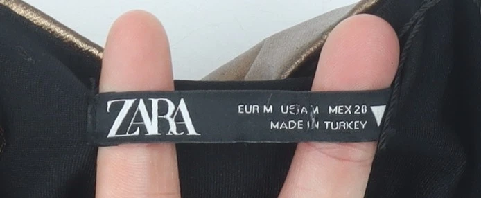 Zara Women’s Gold Strapless Camisole Top UK 12 Partywear - Image 4 of 4