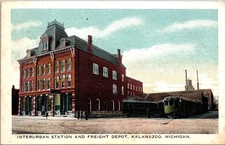 Interurban Station and Freight Depot Kalamazoo Michigan 1916 Postcard