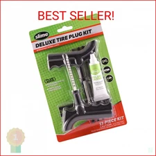 Slime 2040-A Tire Repair Plug Kit, Deluxe, Contains Strings, Tools and Glue, No 