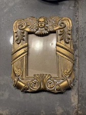 Small Gold Cherub Tabletop Picture Frame 3 X  4.5” Photo Backload