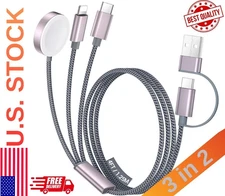 Temdan for Travel Essentials 3in 2 USB C Cable for Apple Watch Charger/iPhone 17