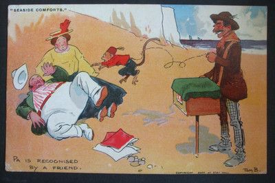 TOM BROWNE Comic SEASIDE COMFORTS BARREL ORGEL MINDER MONKEY SEE A FRIEND