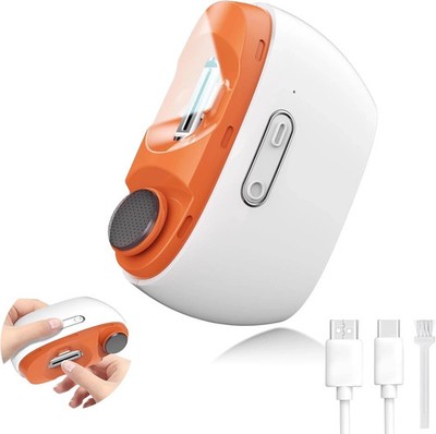 Elektrischer Nagelknipser Automatisch LED Licht Trimmer Zehenschneider USB Wiederaufladbar