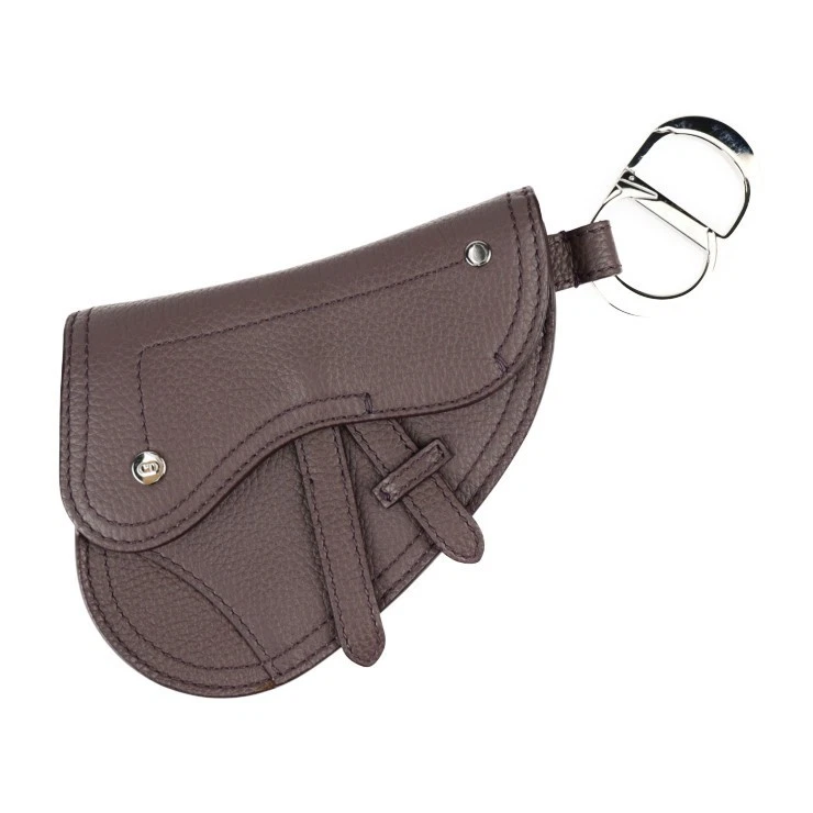 Christian Dior Super Christian Dior pochette selle porte monnaie cuir violet acc