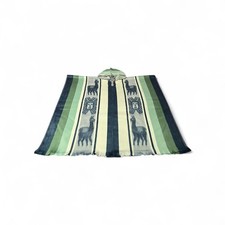 Alpaca Unisex Hooded Poncho Dark Green, Sage, Mint, White Made In Ecuador