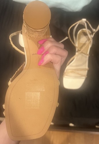 Dolce Vita Damen-Sandalen 8,5 M Nico Raffia Riemen Absatz Wickeloptik 3"-Absatz natur - Bild 3 von 11