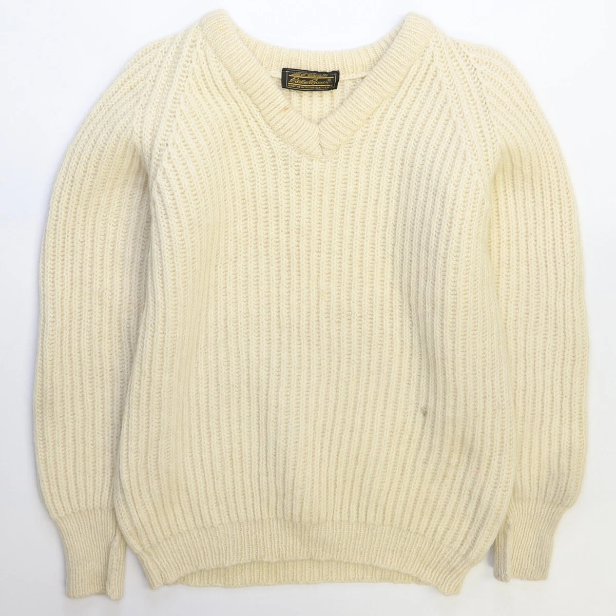 Vintage Eddie Bauer Wool Knit V-Neck Sweater Womens Size Large | eBay