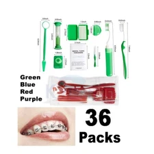 36x (8-pieces) Braces Cleaning Kit Portable Orthodontic Toothbrush Oral Care
