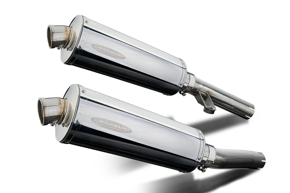 Kit silenciador de escape ovalado de acero inoxidable Kawasaki ZZR1200 2002-2005 Slip On 14" Foto 4 de 4