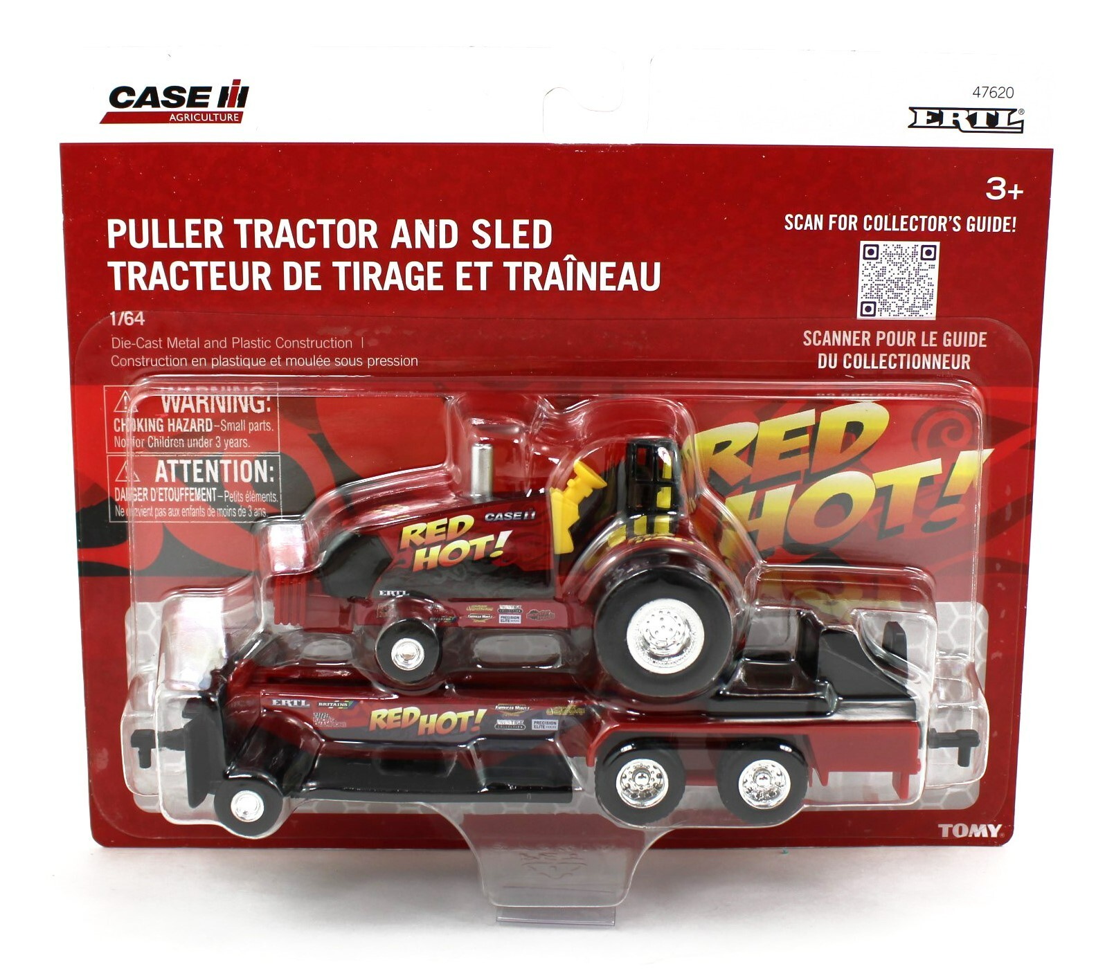 2024 ERTL 164 CASE IH *RED HOT!* TRACTOR PULLER* w/PULLING SLED SET