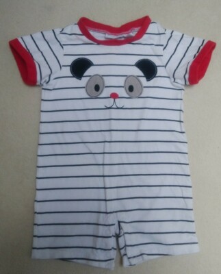 Macys First Impressions Baby/Kleinkind Kurzarm Strampler 24 Monate, Weiß Mix Panda