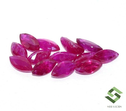 6x3 mm Natural Ruby Marquise Cut Lot 13 Pcs 4.02 CTS Calibrated Loose Gemstones - Picture 6 of 7