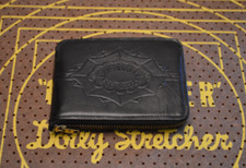 Vintage Small Black Top Grain Cowhide Zipper Wallet