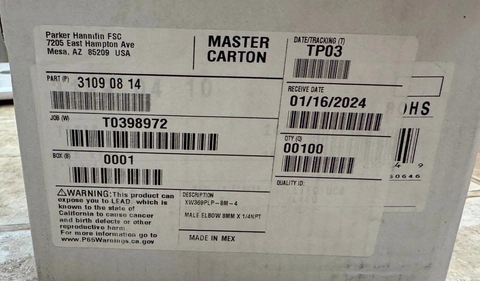 (100) LEGRIS 3109 08 14 NYLON ELBOW PUSH-TO-CONNECT 1/4NPT X 5/16" TUBE OD TUBE - Image 4 of 4